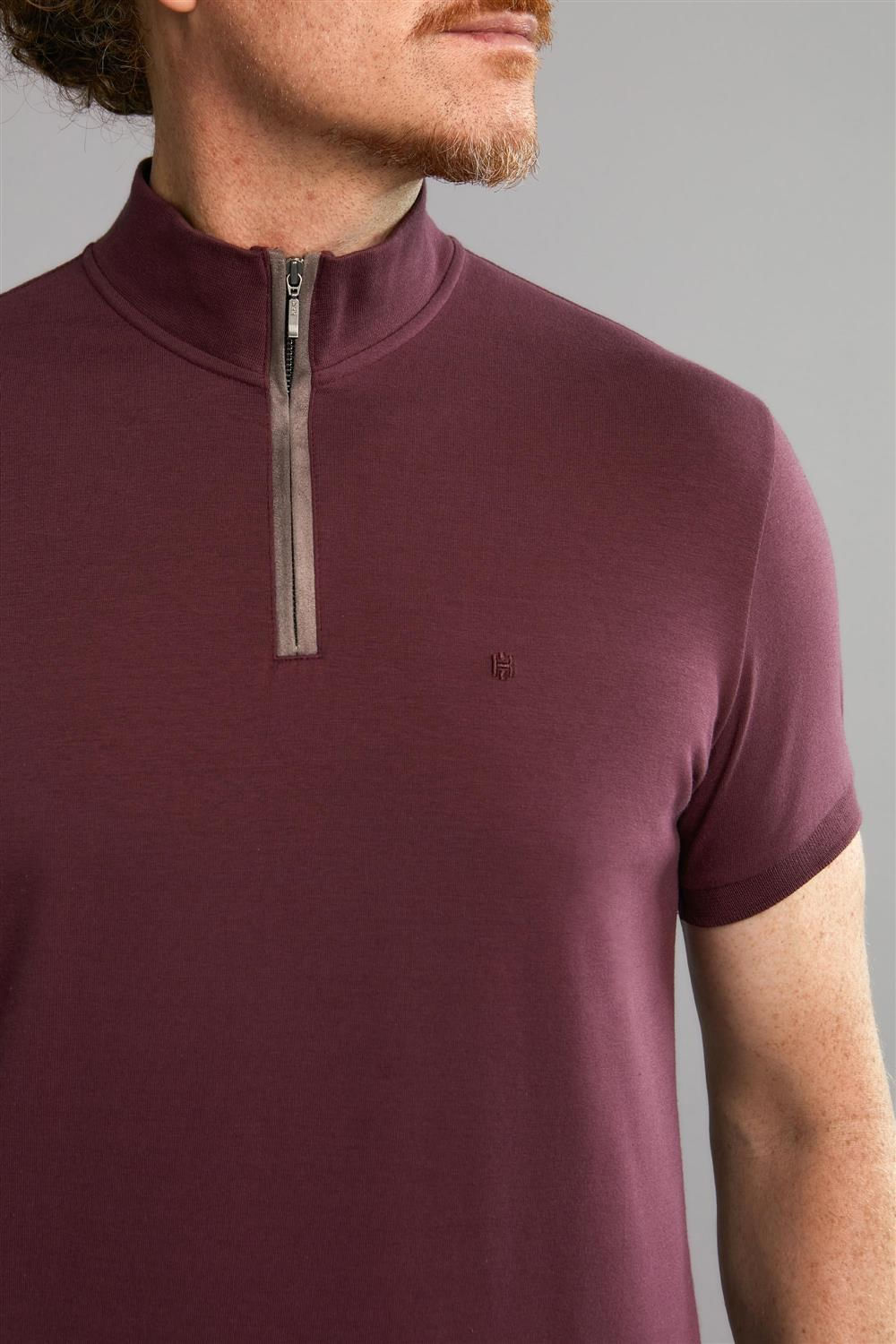 Polo Manga Curta Premium Slim Fit - Vinho