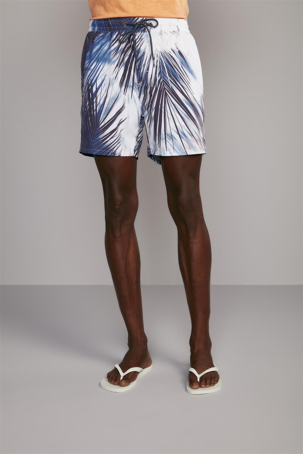 Short Masculino Praia Estampado - Azul