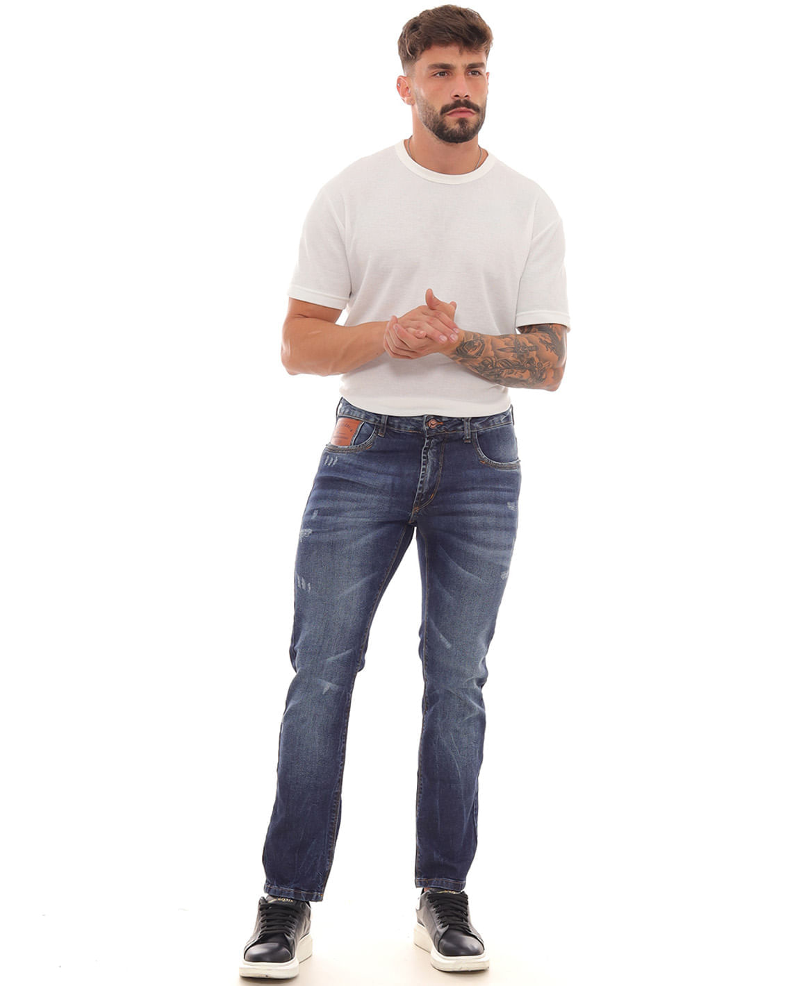 CALÇA JEANS SLIM FIT MASCULINA DETALHE BOLSO 22958