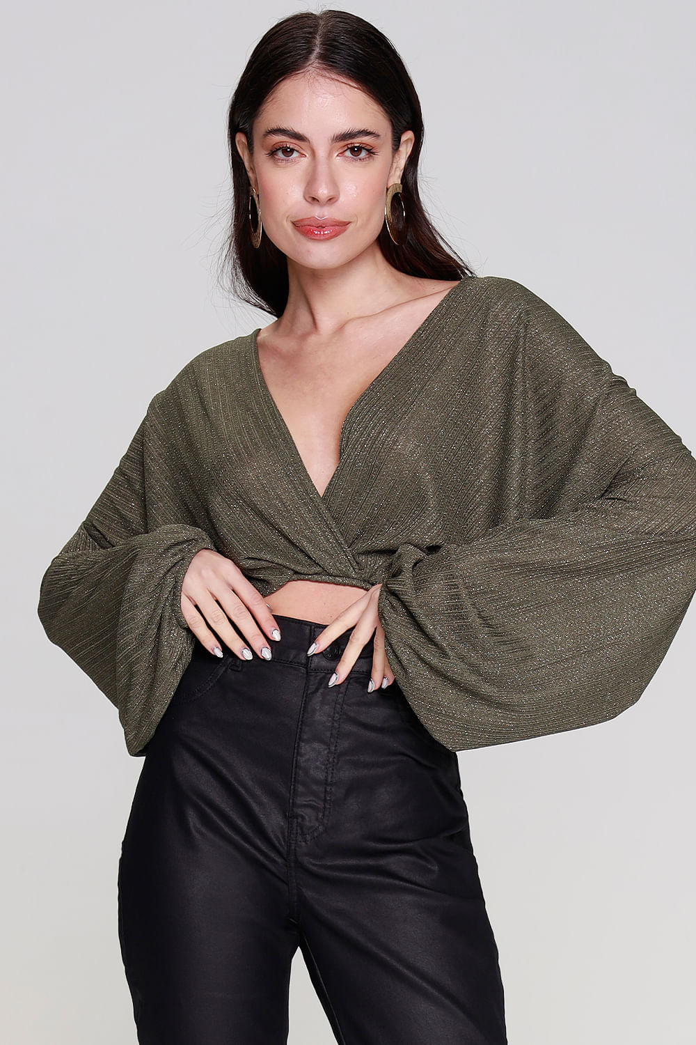 BLUSA PREGAS TRICOT METALLIC
