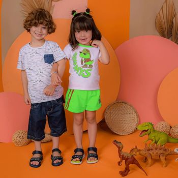 Sandália Papete Infantil Kidy Fly Dinossauro Azul Marinho 22 / Azul Marinho