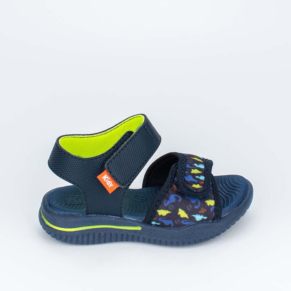 Sandália Papete Infantil Kidy Fly Dinossauro Azul Marinho