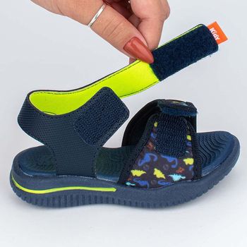 Sandália Papete Infantil Kidy Fly Dinossauro Azul Marinho 22 / Azul Marinho