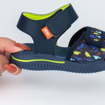 Sandália Papete Infantil Kidy Fly Dinossauro Azul Marinho 22 / Azul Marinho