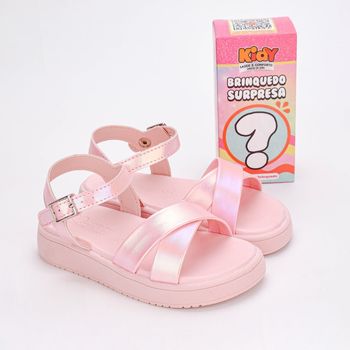 Sandália Infantil Kidy Mini Flatform Com Brinquedo Surpresa Rosa 25 / Nude