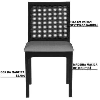 Cadeira Decorativa Sala de Jantar Steve Ébano G55 - Gran Belo