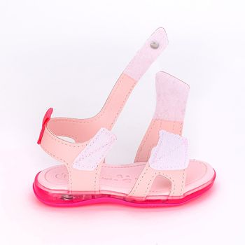 Sandália de Led Infantil Bebê Kidy Calce Fácil Rosa Nude 16 / Rosa