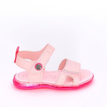 Sandália de Led Infantil Bebê Kidy Calce Fácil Rosa Nude 16 / Rosa