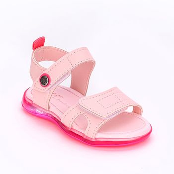 Sandália de Led Infantil Bebê Kidy Calce Fácil Rosa Nude 16 / Rosa