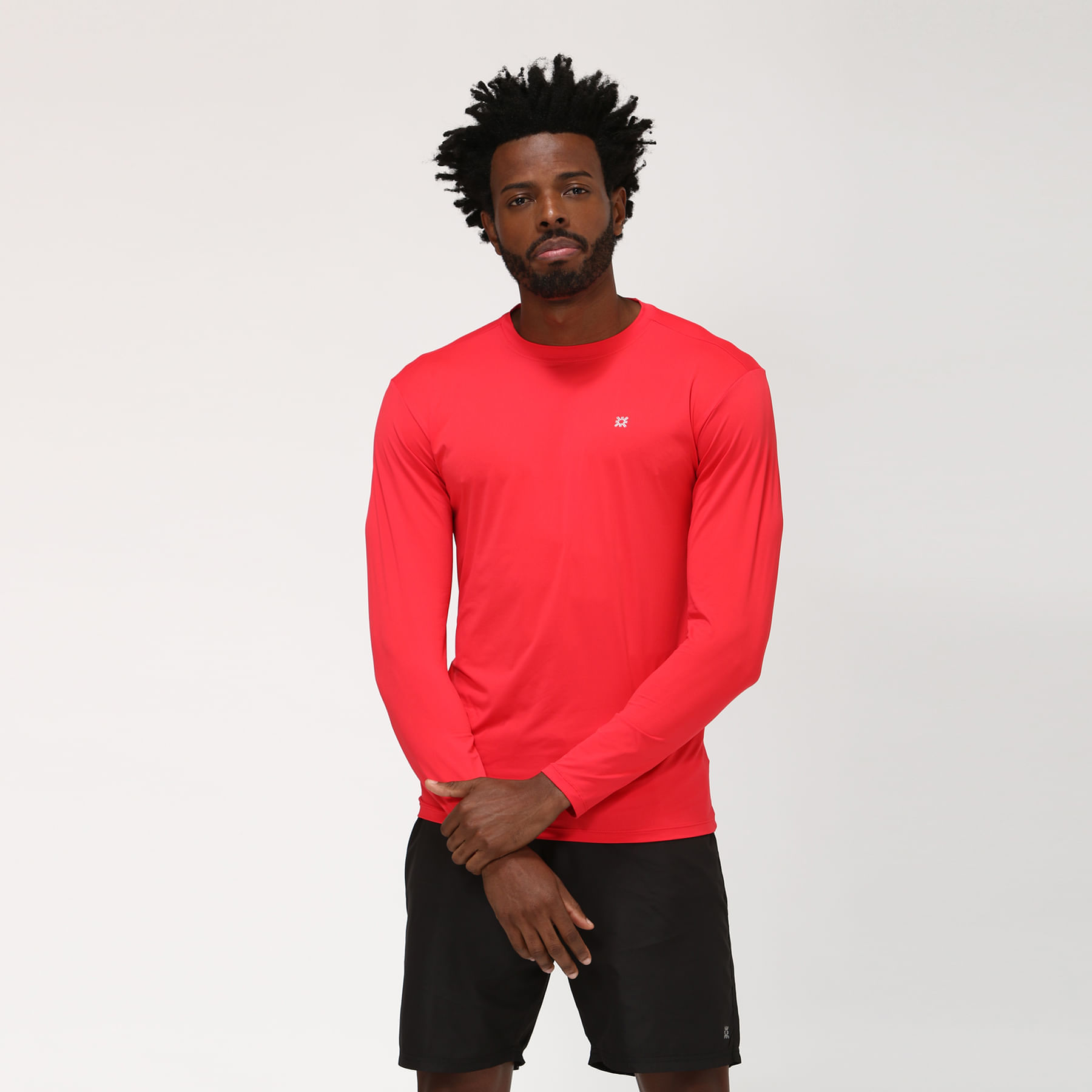 Camisa UV Masculina Com Proteção Solar Uvpro Vermelho