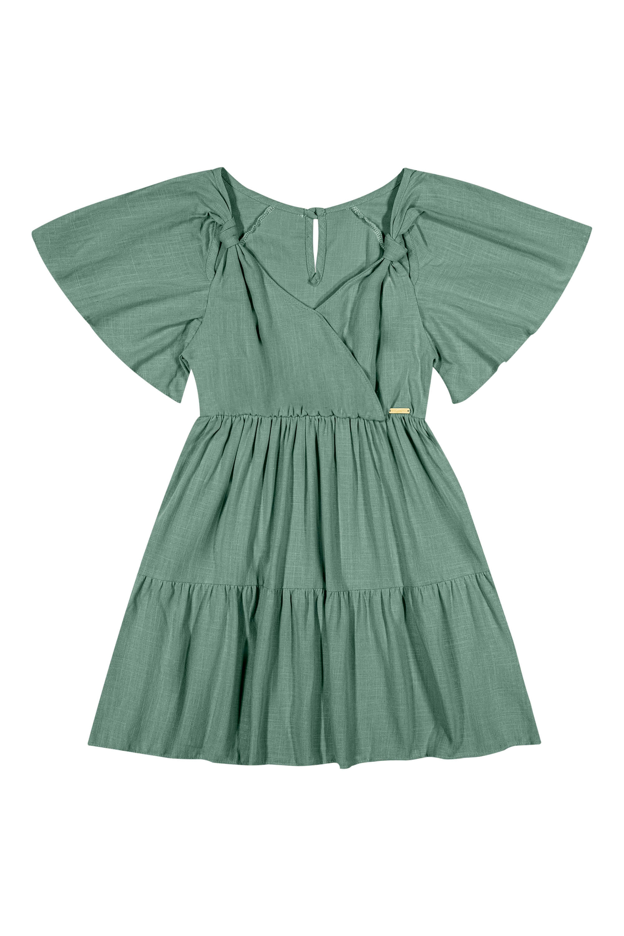 Vestido Infantil Menina com Transpassado Colorittá Verde