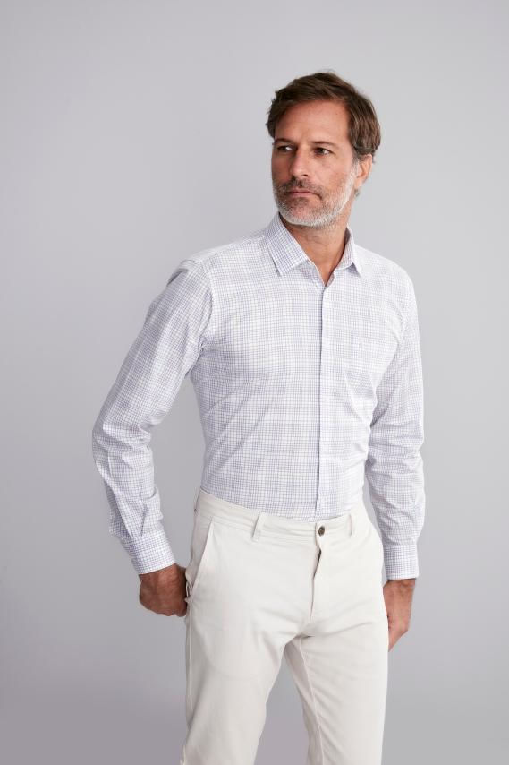 Camisa Manga Longa com Bolso Comfort Fio Tinto - Lilás
