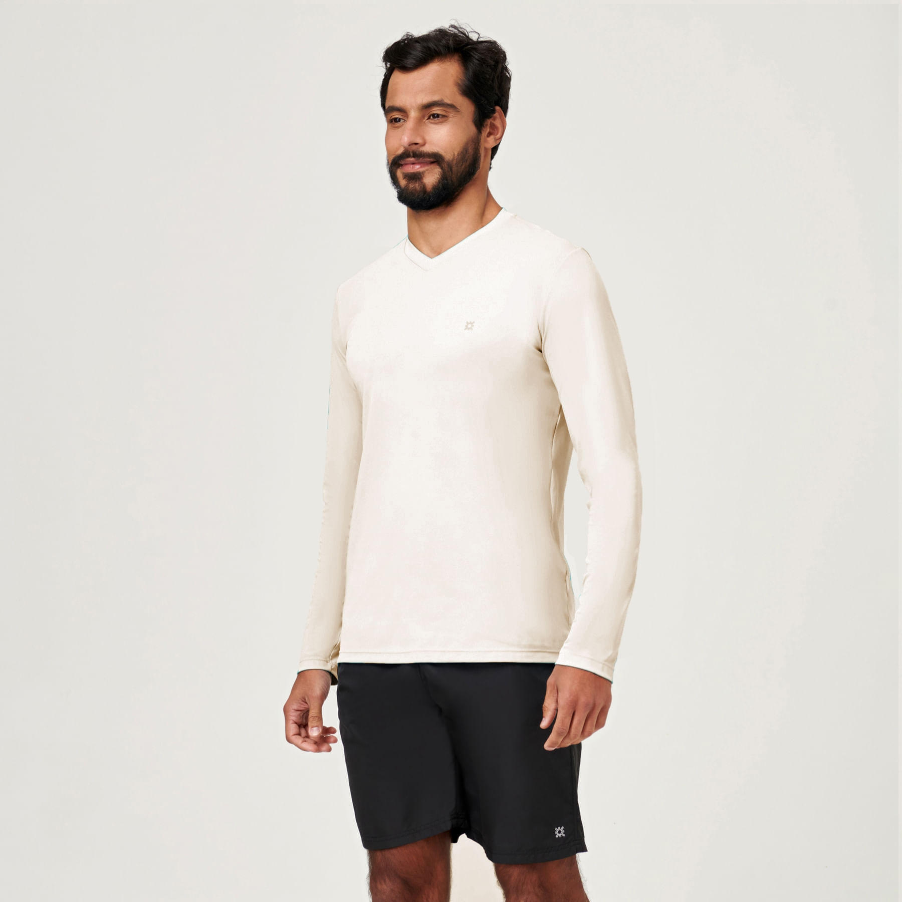 Camisa UV Masculina Com Proteção Solar Sport Fit Off White