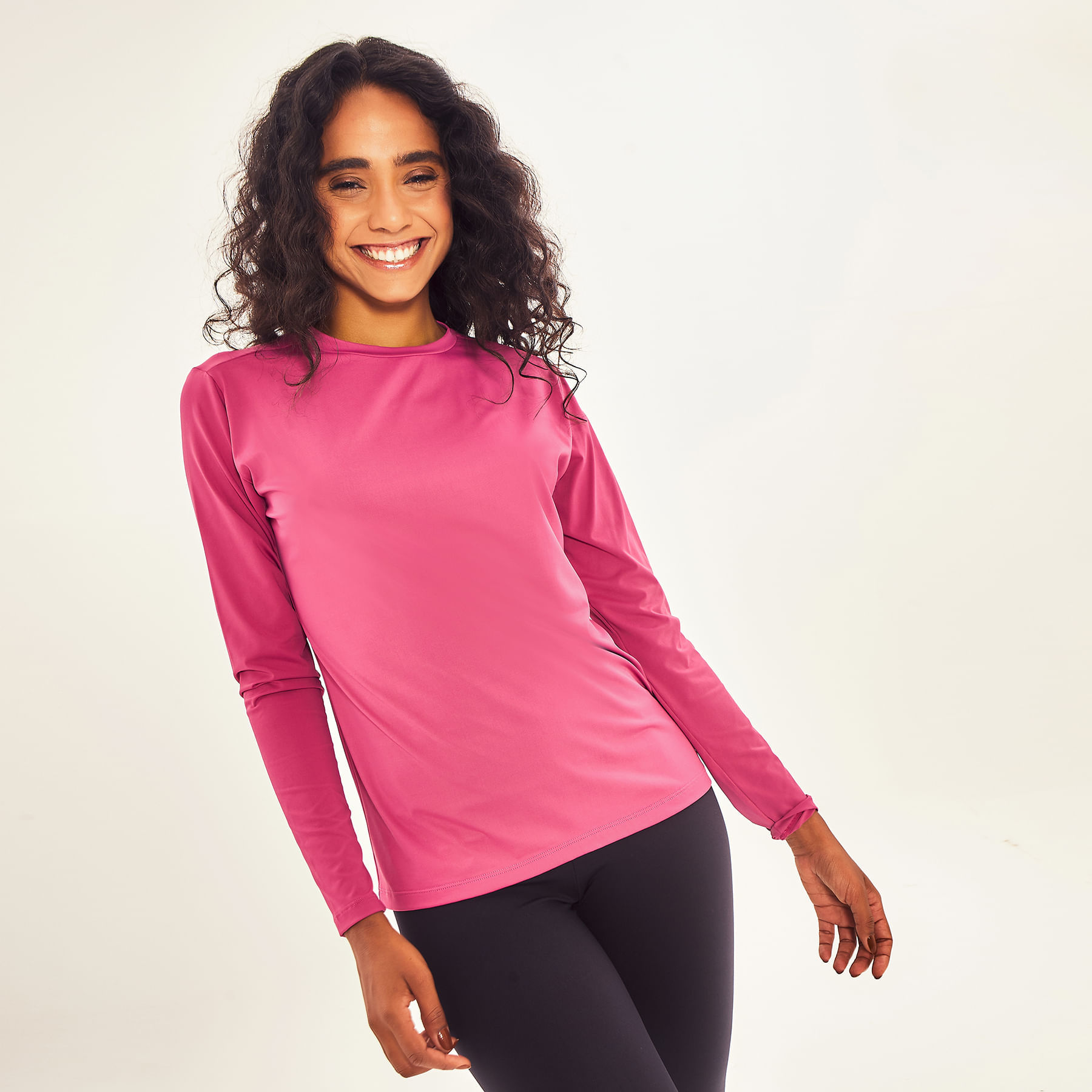 Camisa UV Feminina Com Proteção Solar Uvpro Fúcsia