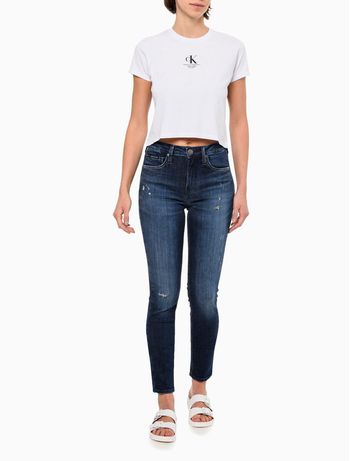 Calça Jeans Feminina Skinny Filigrana Embossed Calvin Klein Jeans - Marinho 34