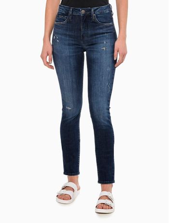 Calça Jeans Feminina Skinny Filigrana Embossed Calvin Klein Jeans - Marinho 34