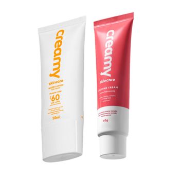 Kit Creamy Skincare Protetor Solar Facial FPS 60 Hidratante 2 produtos