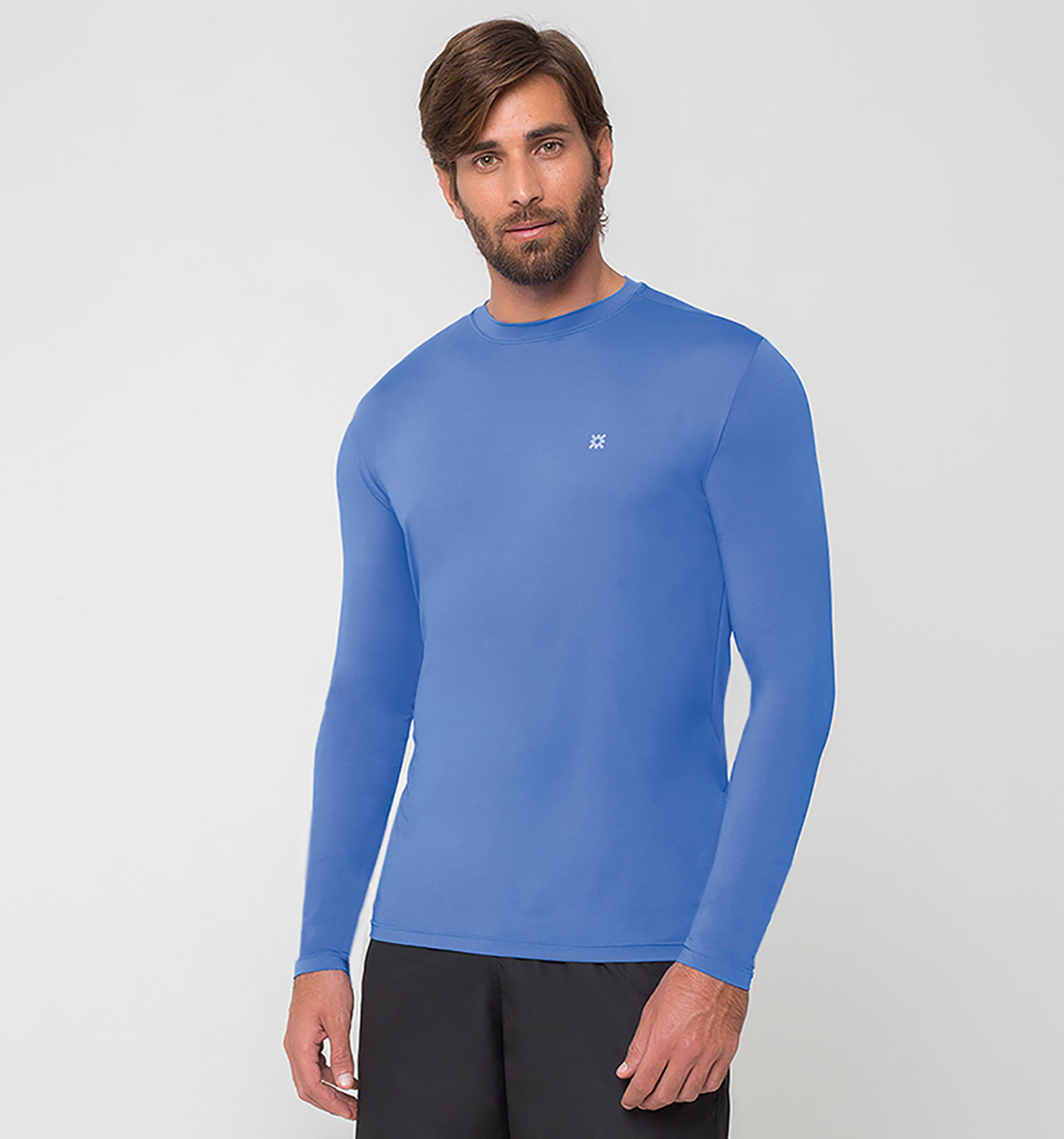 Camisa UV Masculina Com Proteção Solar Uvpro Azul Bic CT UVPRO BR ML MASC