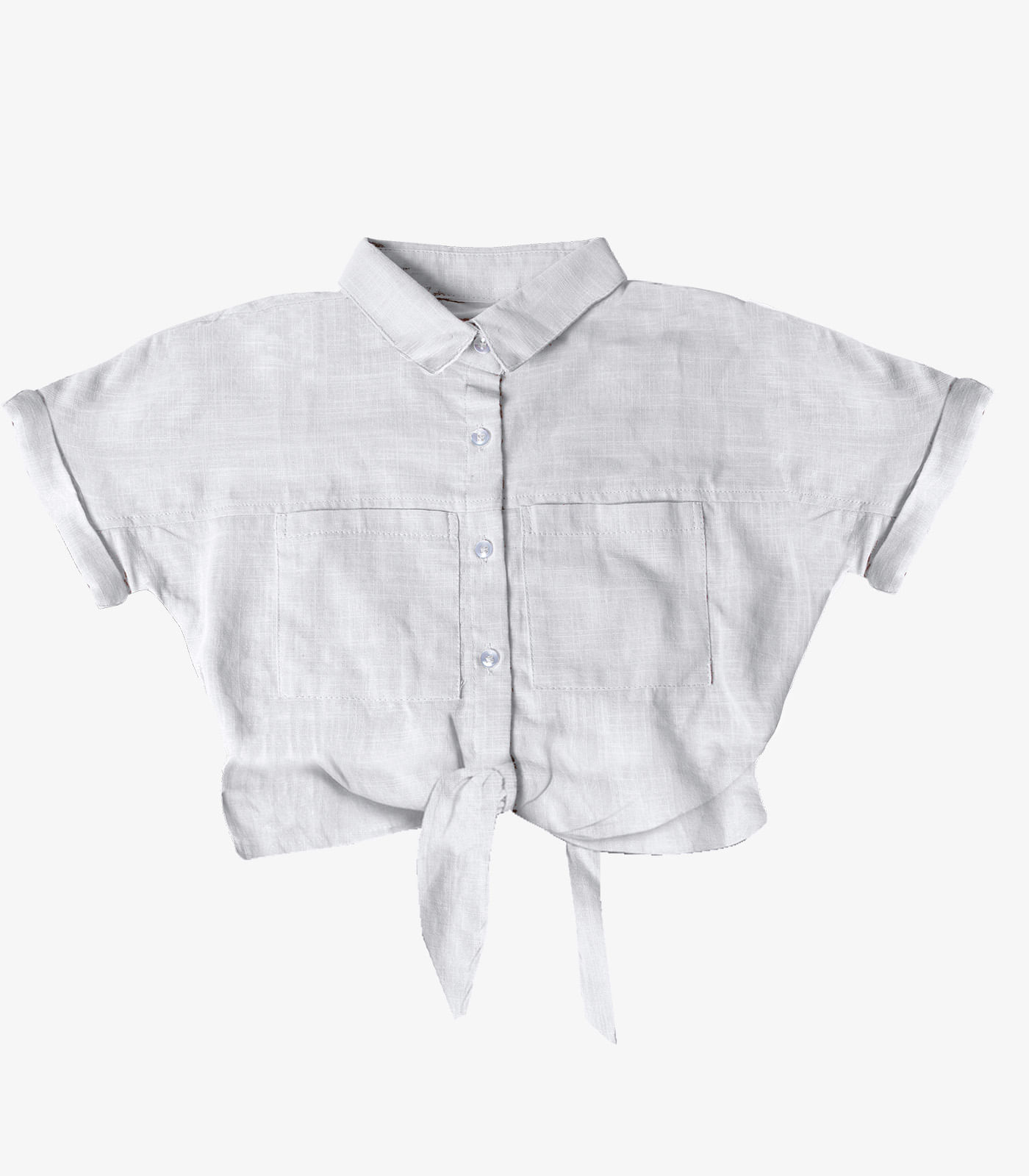 Cropped Infantil Com Amarração Viscose Select Branco