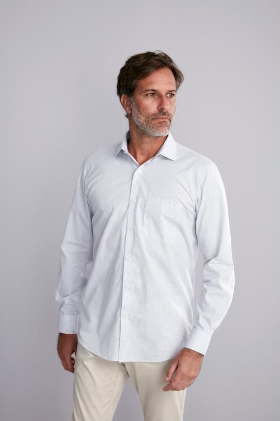 Camisa Manga Longa Fio Tinto Classic Fit - Cinza