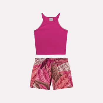 Conjunto Infantil Menina Estampa Tropical Nanai 12 / Pink