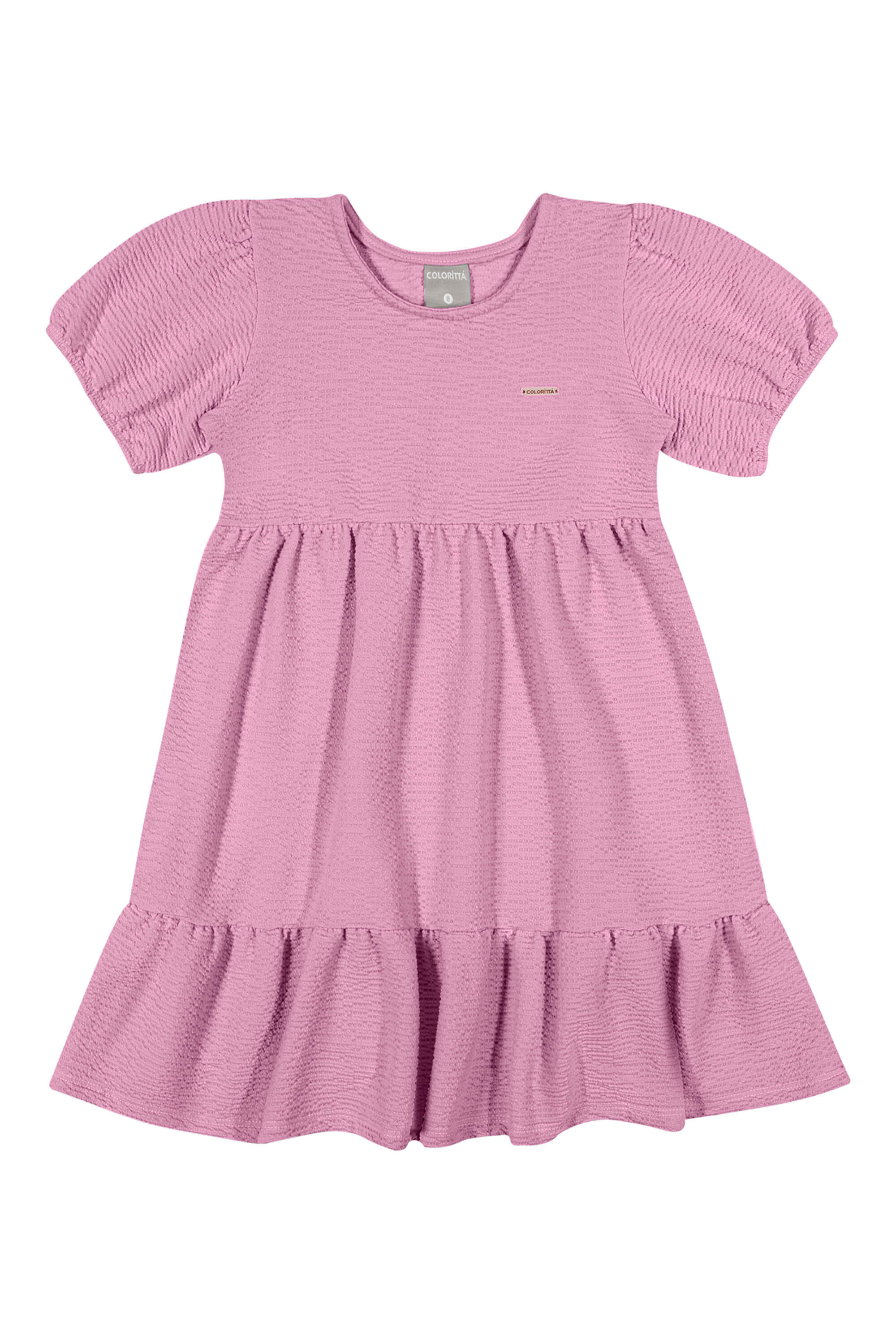 Vestido Infantil Menina com Babado Colorittá Rosa