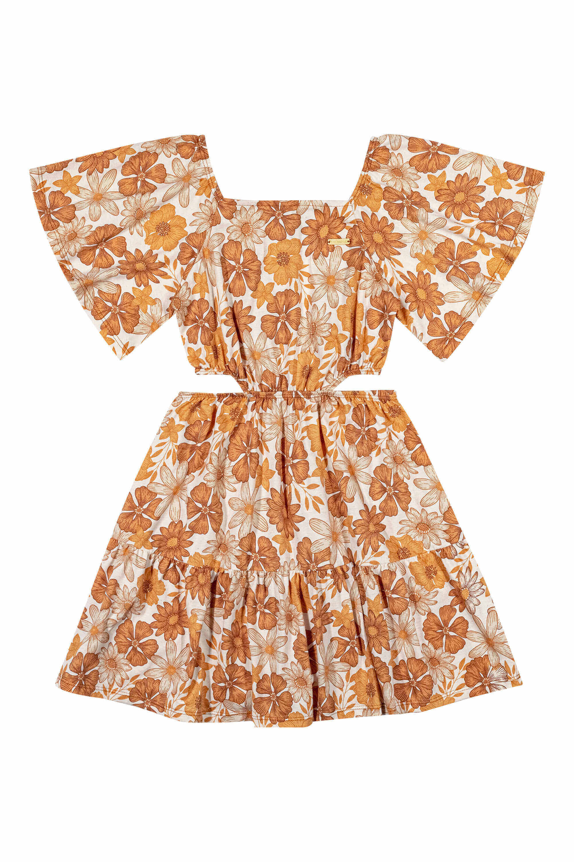 Vestido Infantil Menina com Recorte Colorittá Laranja