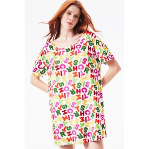 Camisola Curta Soltinha Malha Panamá Manga Curta Branco