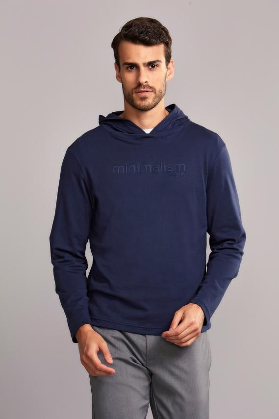 Moletom Tecnocomfy com Capuz Slim Fit - Azul Escuro