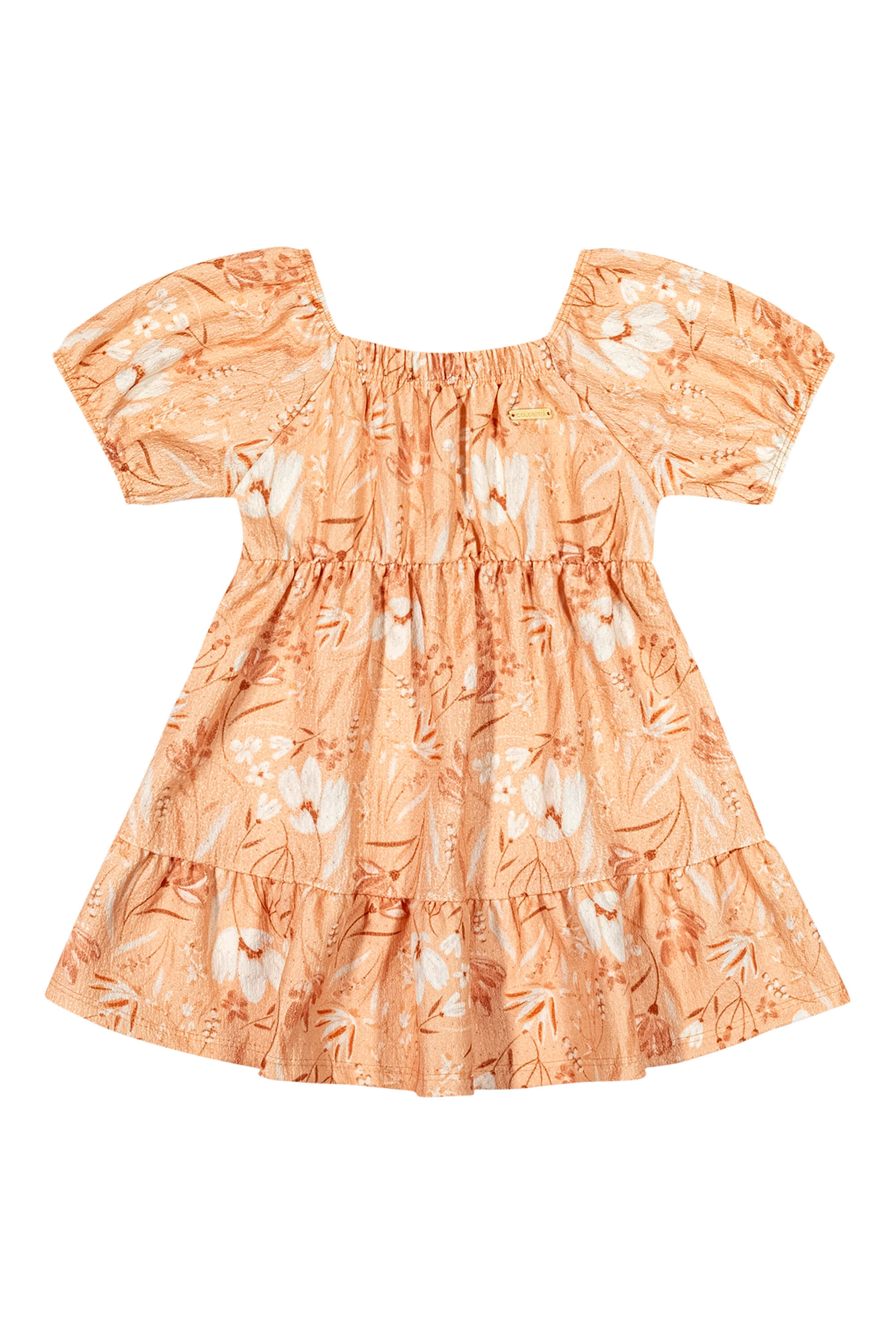 Vestido Infantil Menina Estampado Laranja Colorittá