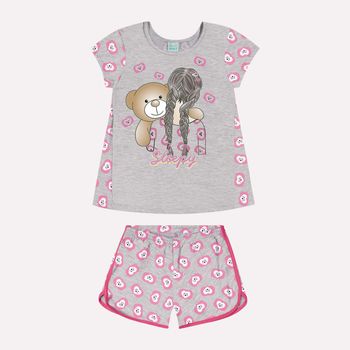 Pijama Brilha no Escuro Menina Kyly 4 / Mescla White