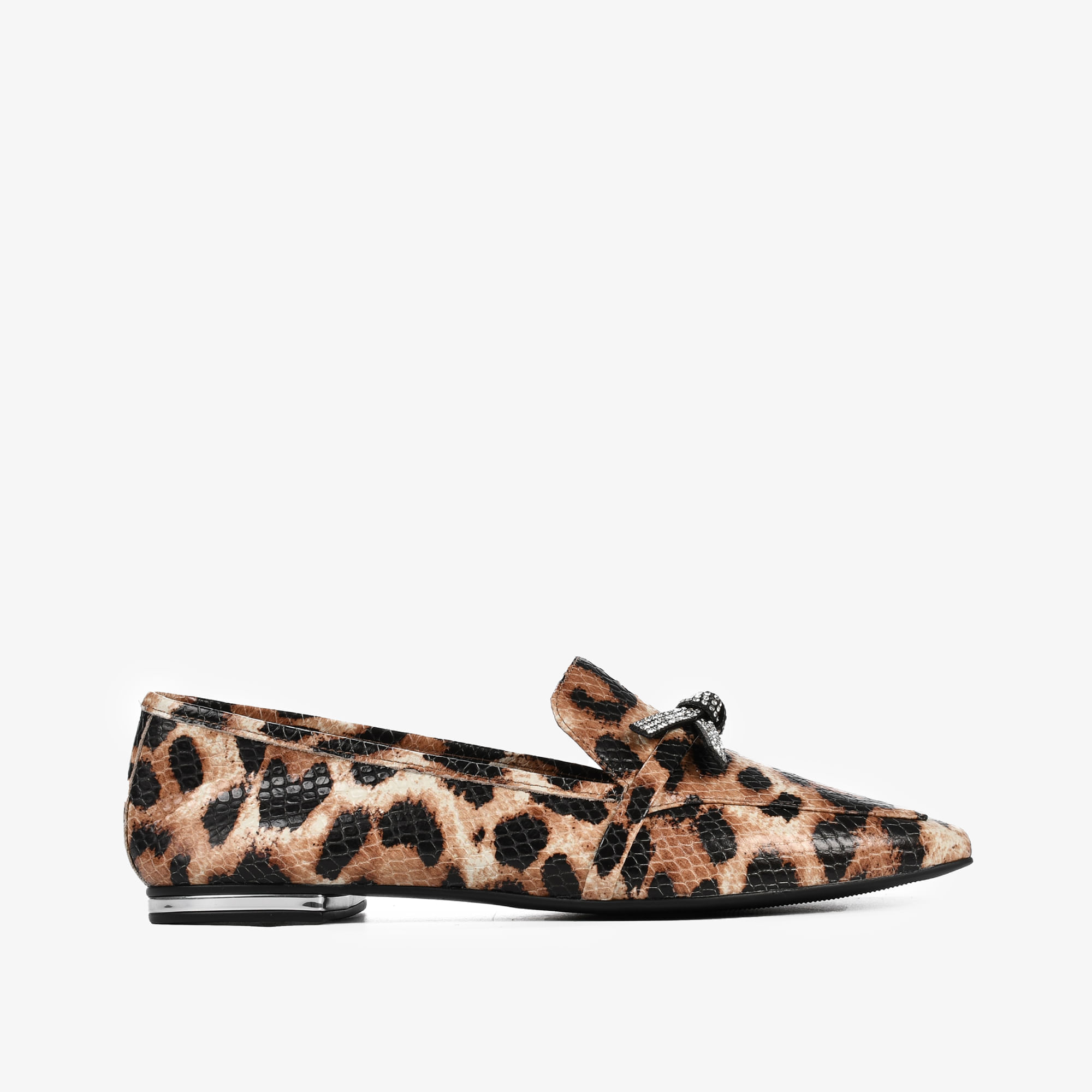 Loafer Animal Print Onça Couro Texturizado
