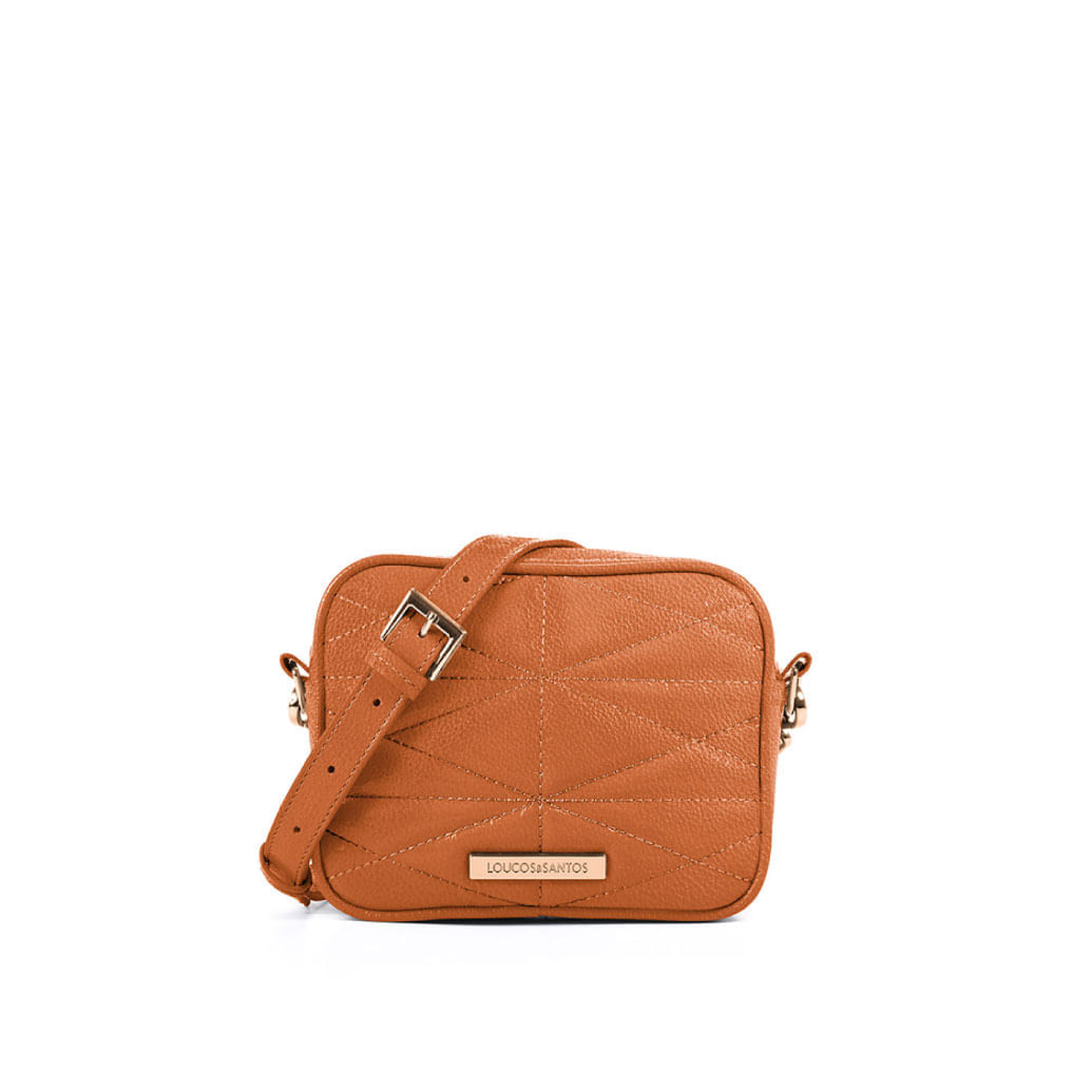 Bolsa Transversal Caramelo Couro Brilhoso