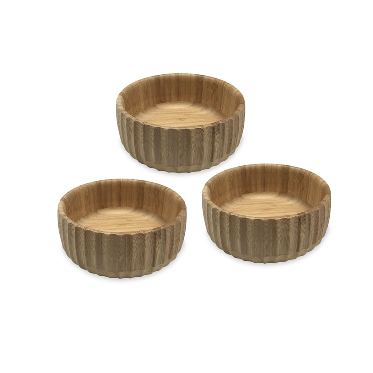 Kit 3 Bowls Canelados de Bambu Médio - Oikos