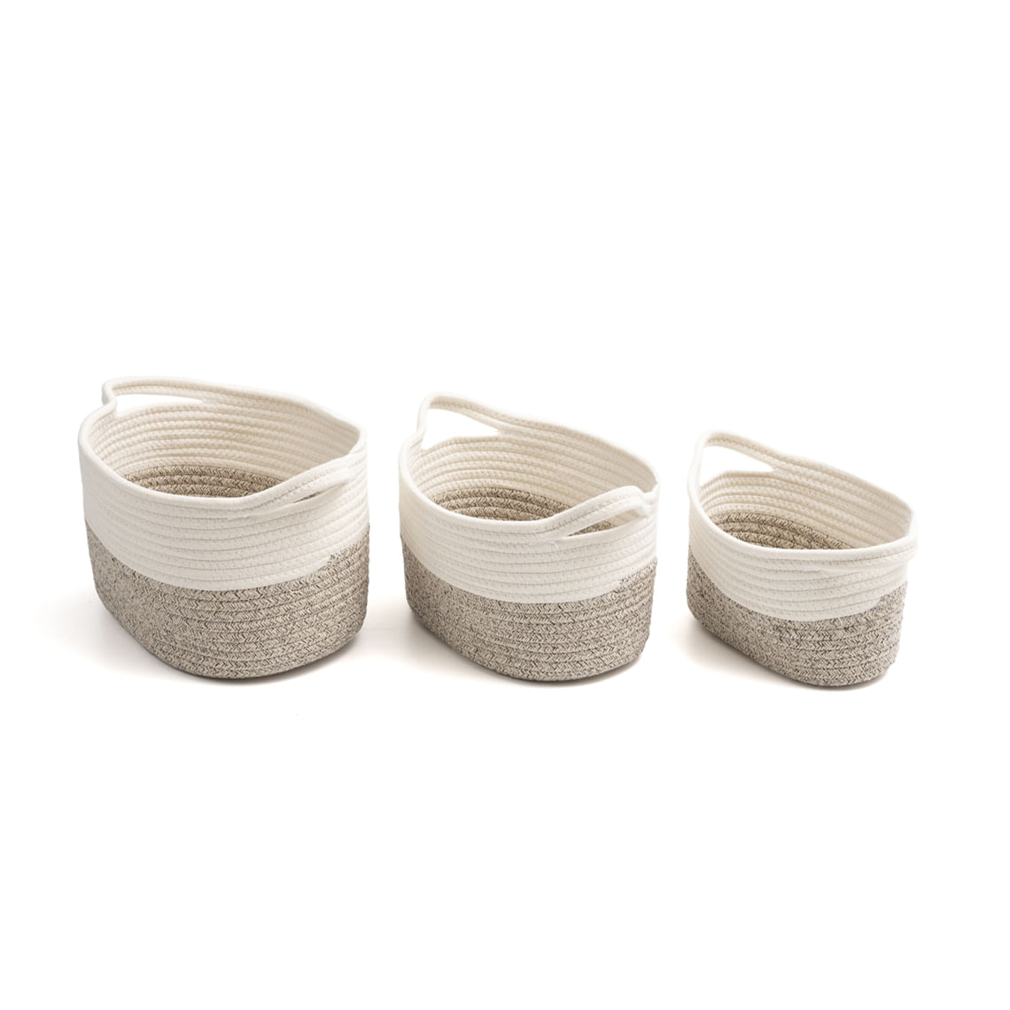 Kit Cestos Duo Cordas com Alças 3pcs - Oikos