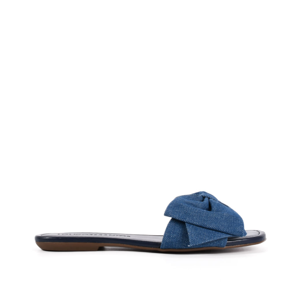 Rasteira Azul Jeans Laço