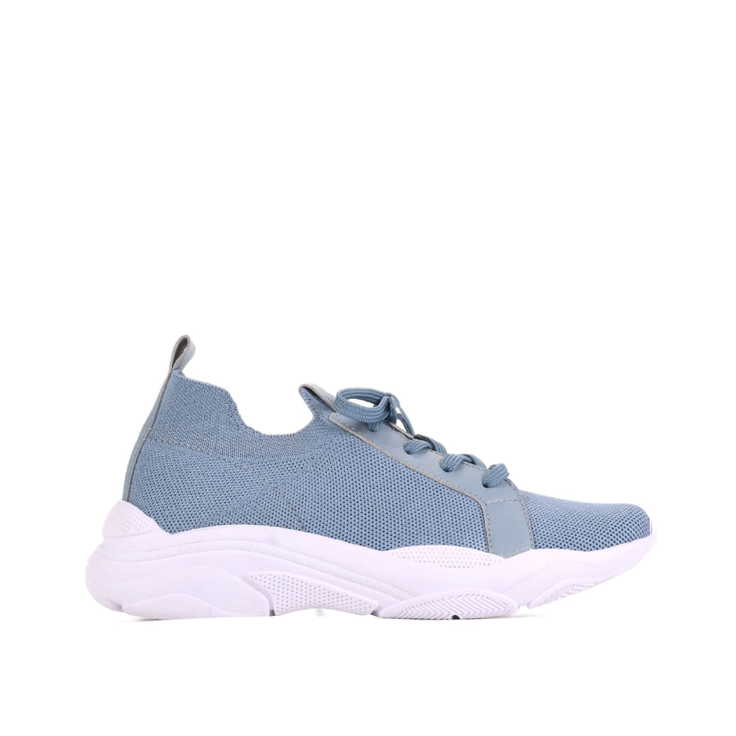 Tênis Azul Ocean Solado Branco Knit
