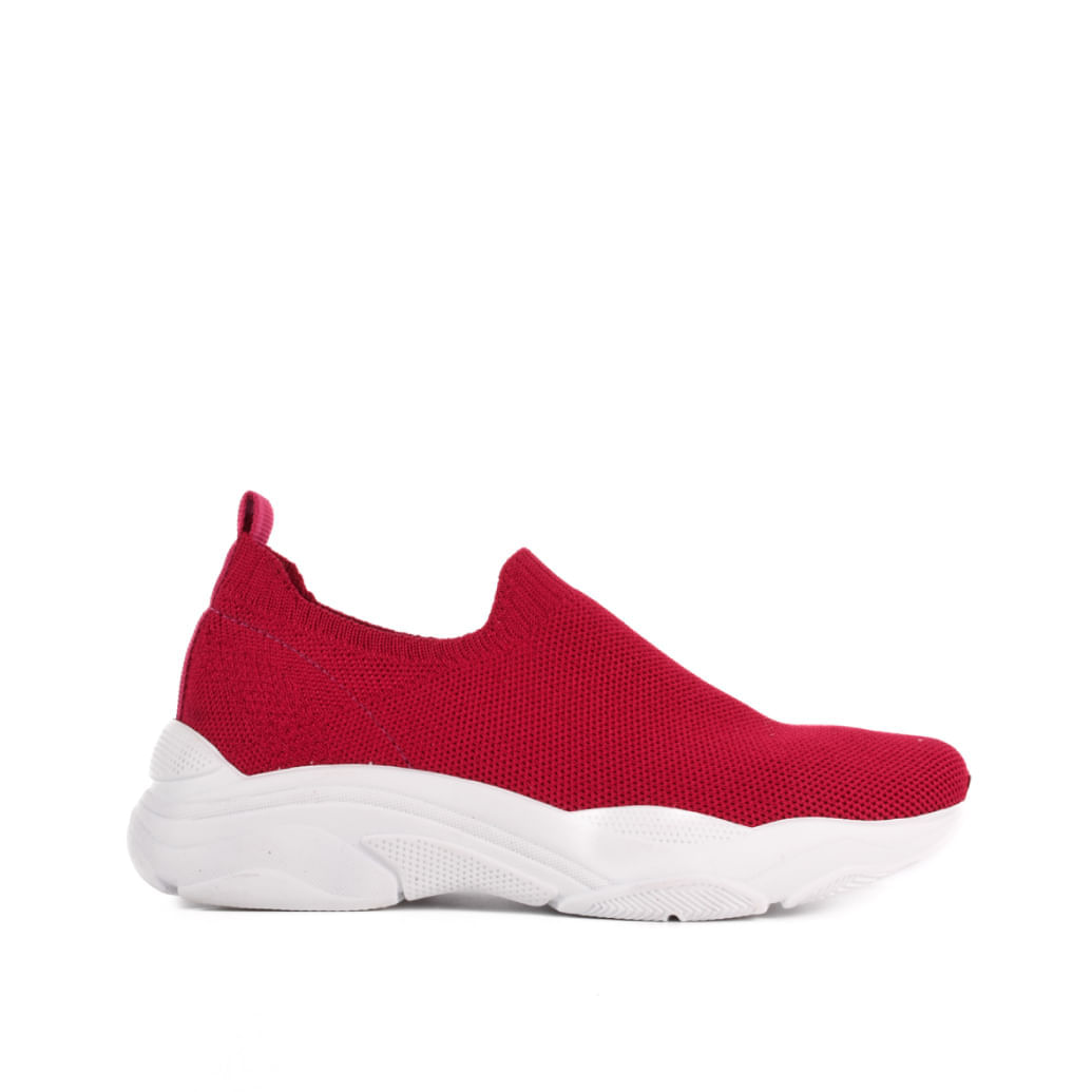 Tênis Rosa Fuscia Solado Branco Knit