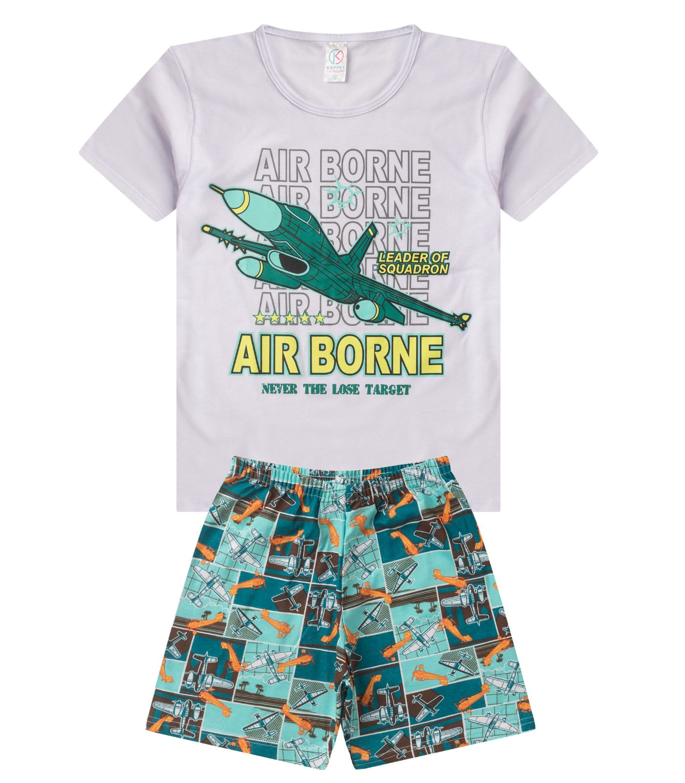 Pijama Infantil Mascuilno Brilha No Escuro kappes Branco