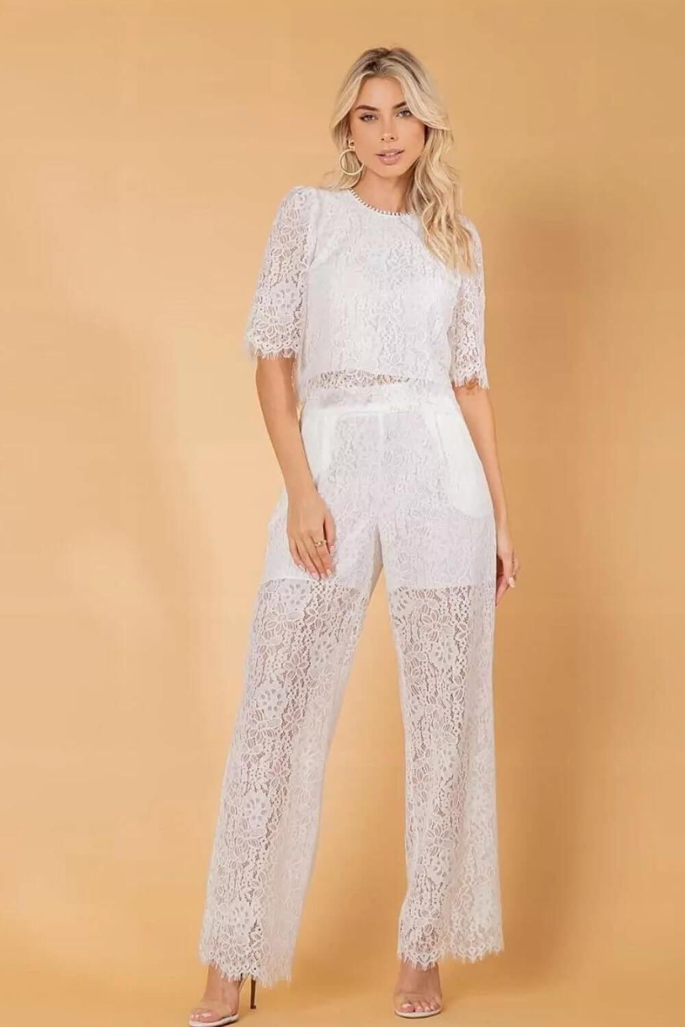 Conj. Blusa e Calça de Renda Chanti