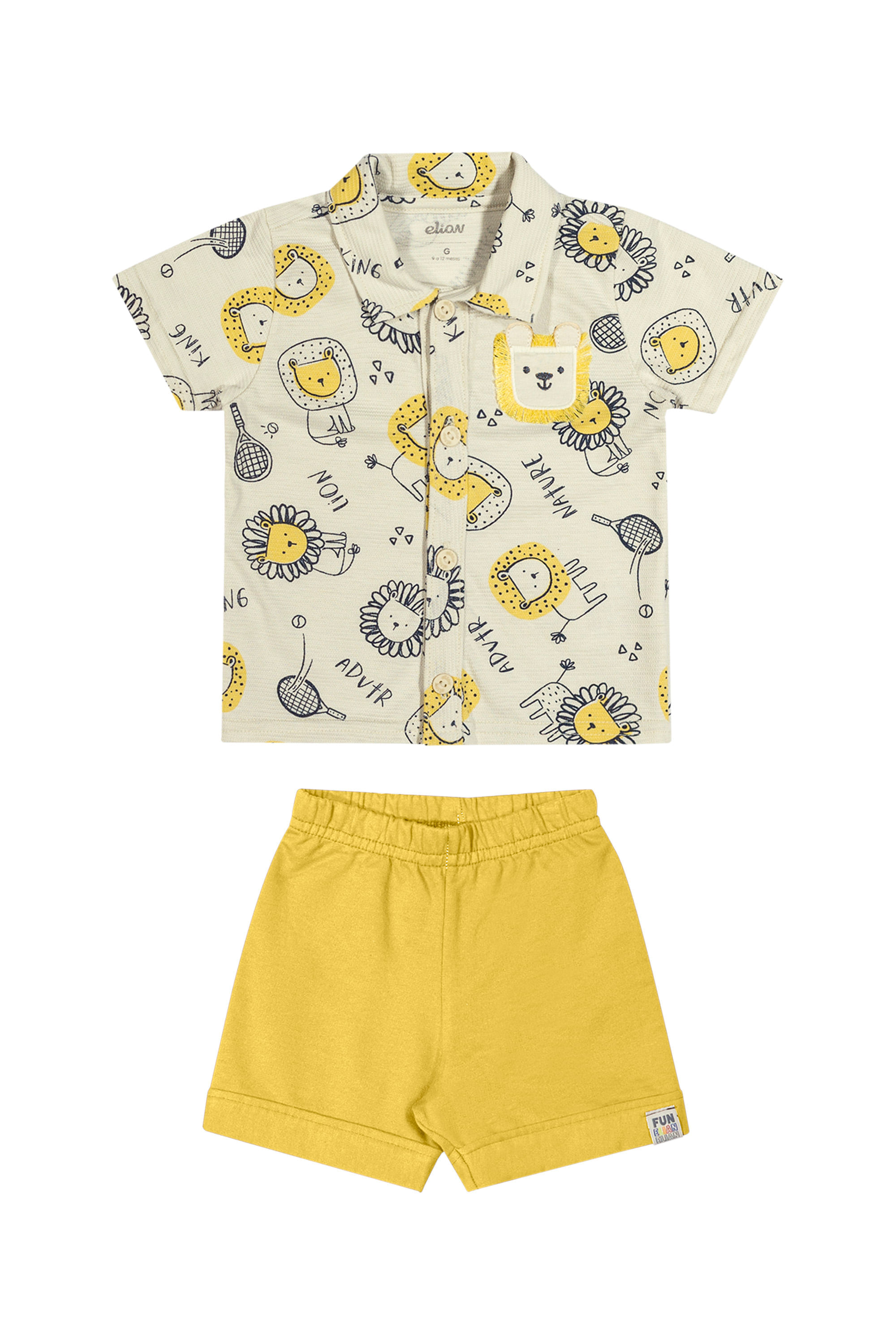 Conjunto Bebê Menino Leãozinho Elian Cinza