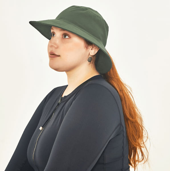 Chapéu Feminino  Uv California Com Proteção Solar Verde Militar