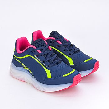Tênis Infantil Led Kidy Light Fun Marinho Rosa 25 / Azul Marinho