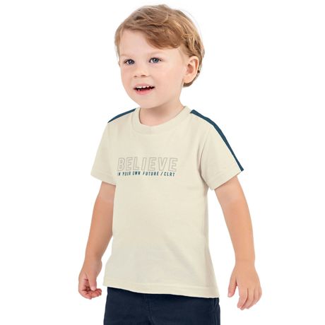 Camiseta Infantil Menino Moderna Colorittá Bege