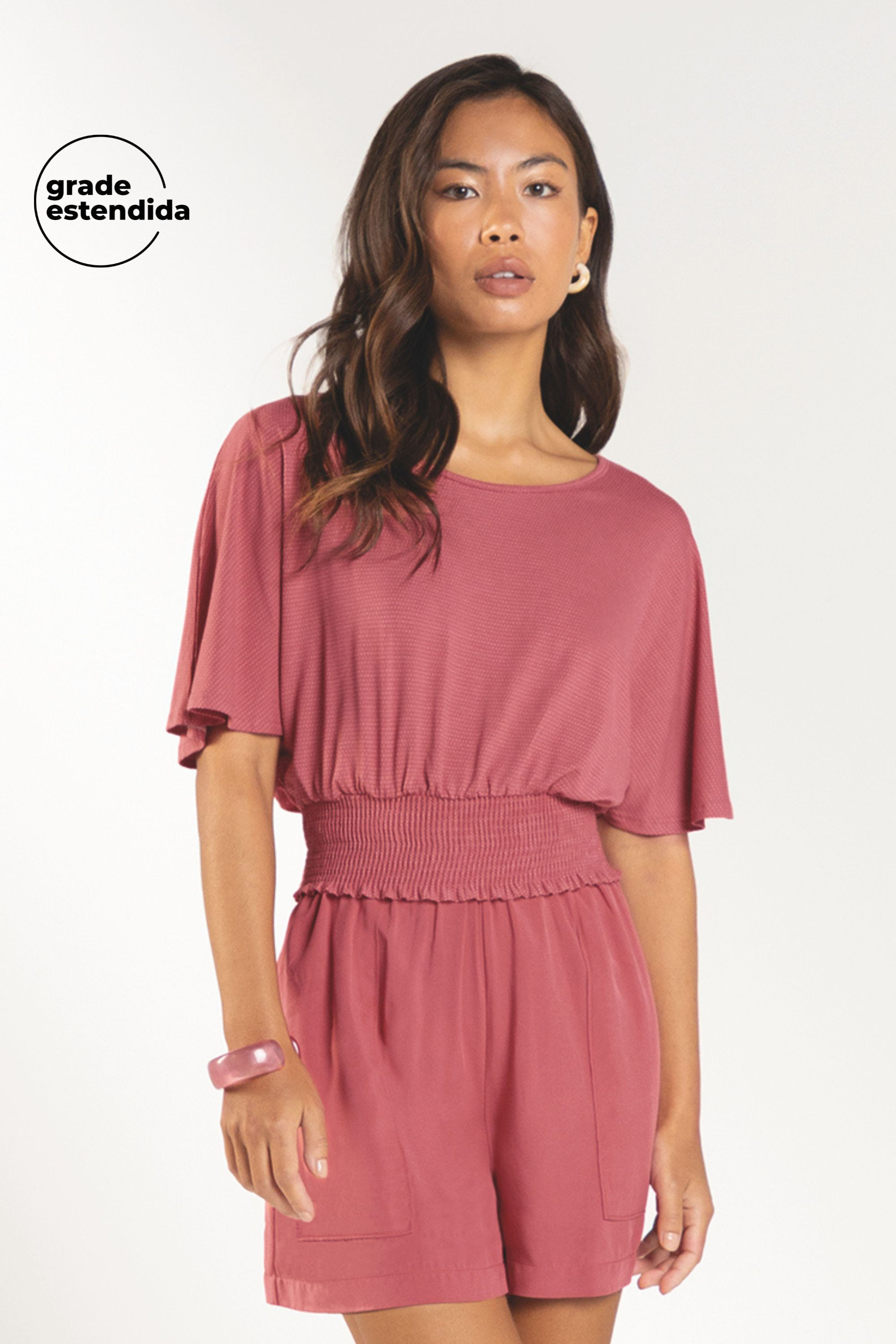 Short Feminino Bolsos Marialícia Rosa