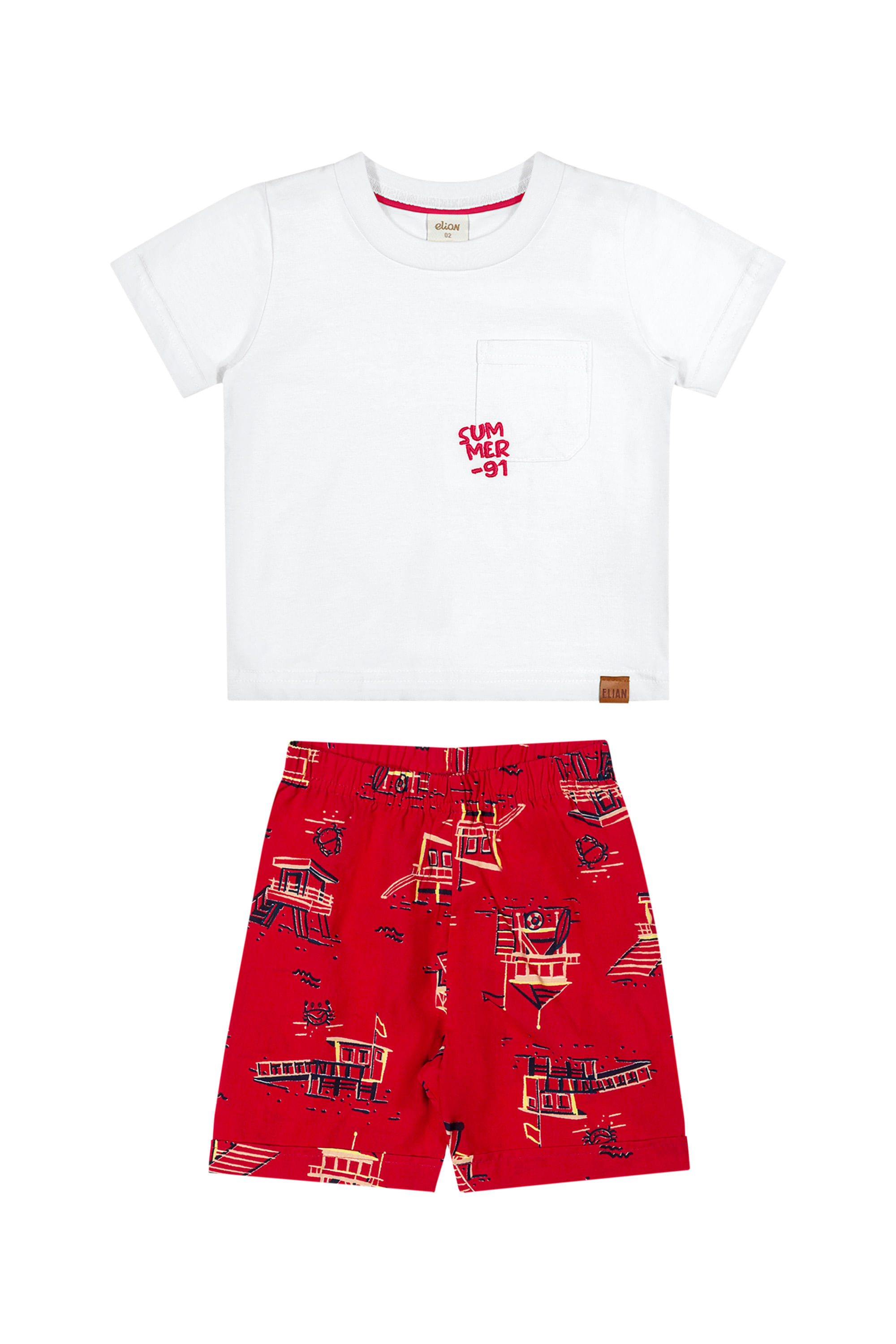Conjunto Infantil Menino Verão Elian Branco