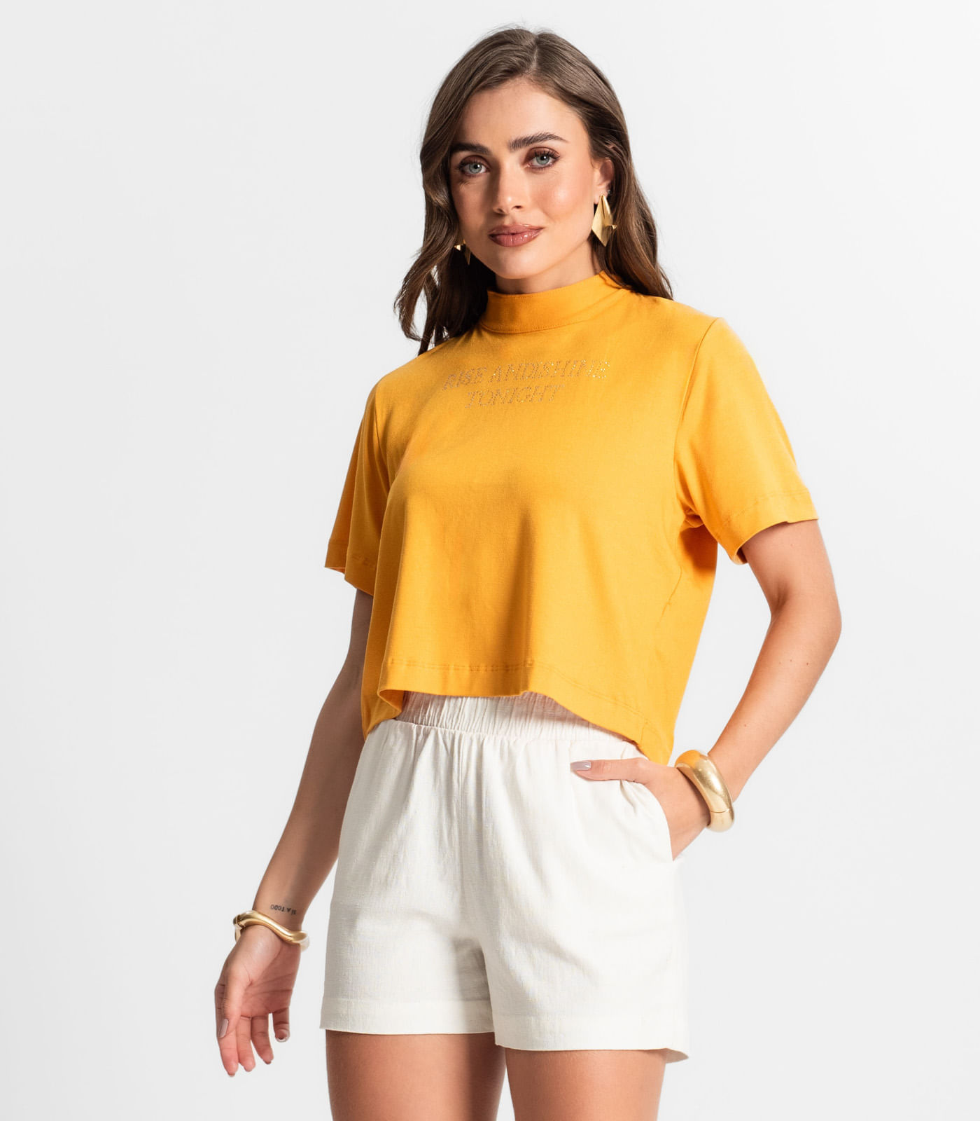Blusa Feminina Com Gola Alta Endless Amarelo