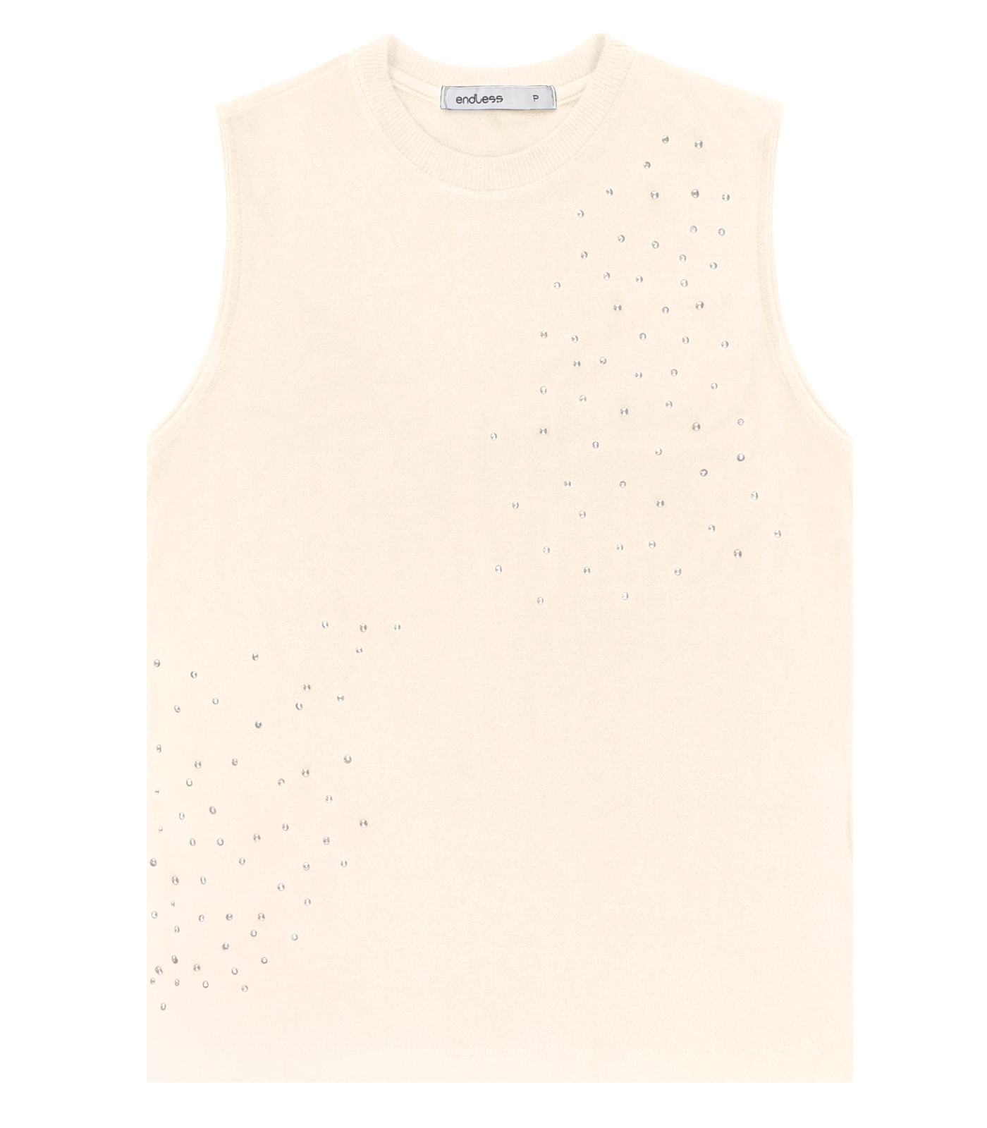 Regata Feminina Com Strass Endless Bege