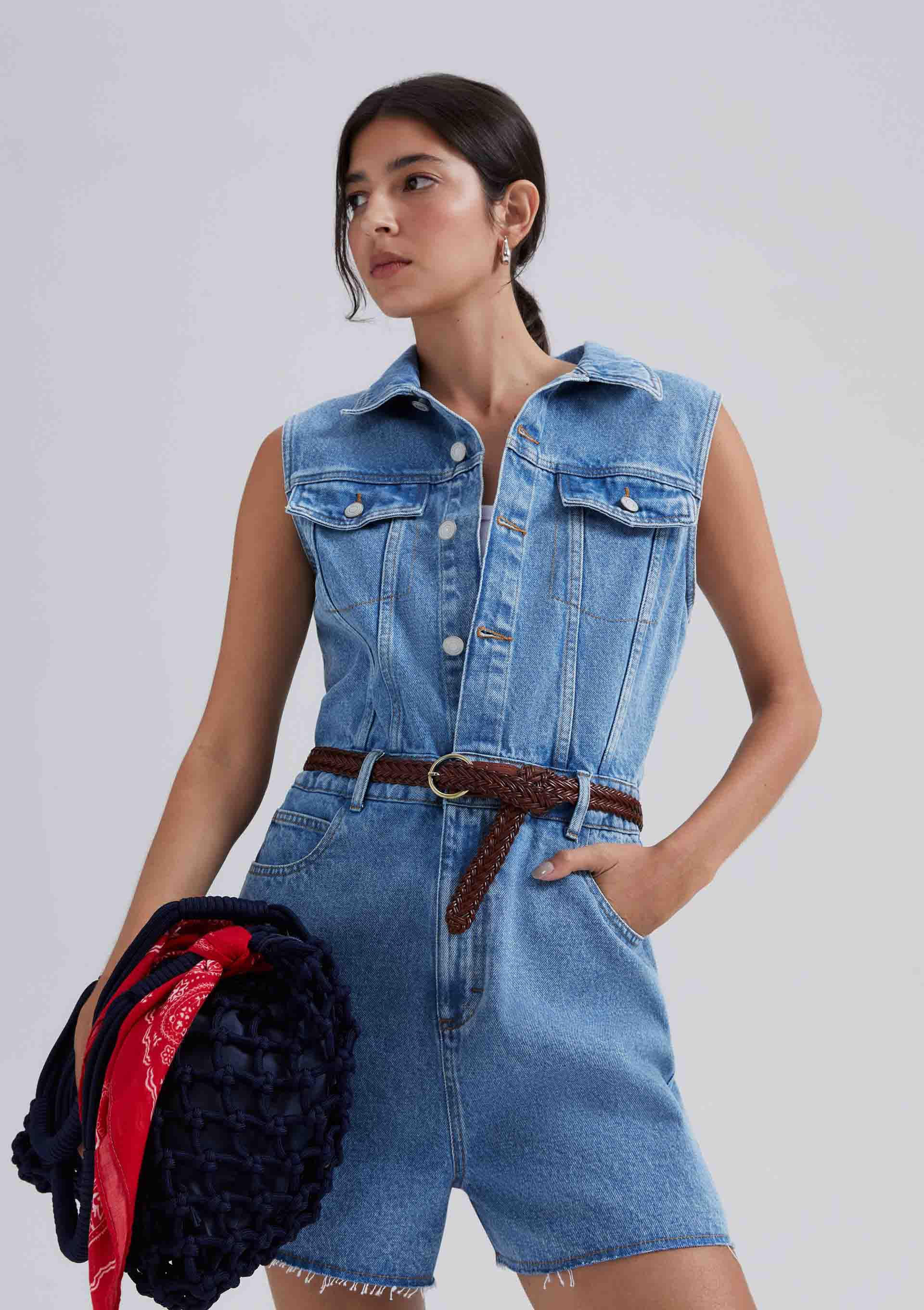 Macacão Jeans Feminino