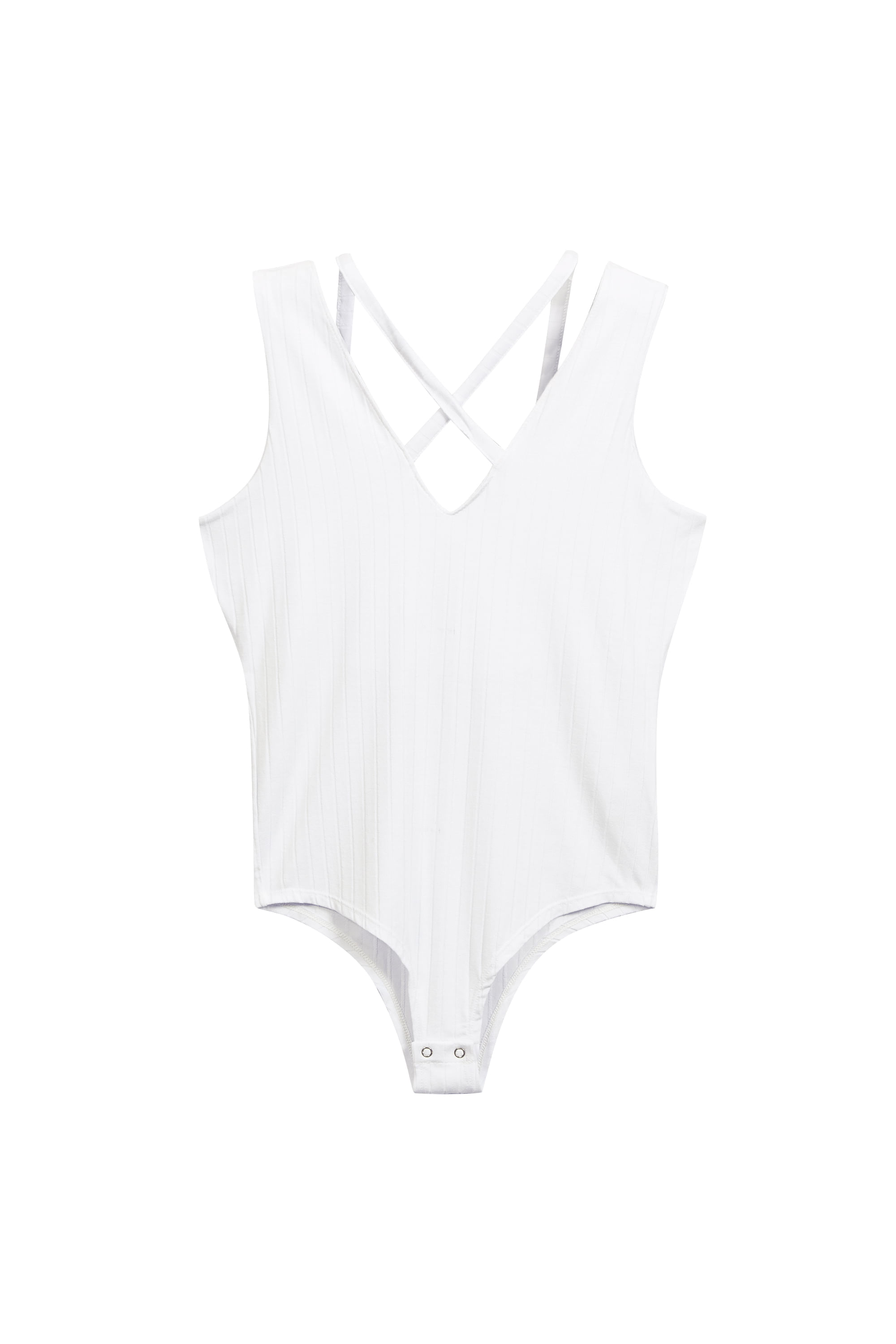 Body Feminino Alças Cruzadas Marialícia Branco